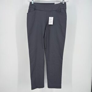 Croft & Barrow Effortless Stretch Pants Gray Straight Leg Mid Rise 6P Sleek